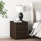 Manhattan Comfort Evelyn 20" Modern 3-Drawer Nightstand - Brown-Includes 3 Full Extension Drawers