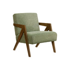 Monarch Specialties - Chaise d'Appoint Moderne du Milieu du Siècle Rembourré 30"H Avec des Pieds en Noyer Massif - Tissu Vert-Ce fauteuil d'appoint rembourré de 30"H présente un tissu vert doux au toucher avec un rembourrage en mousse, offrant une assise confortable qui s'intègre parfaitement dans un salon ou une chambre.