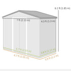 Outsunny Garden Storage Shed with Foundation Kit and Double Doors Dark - 7' x 4' - Grey-Built with the finest galvanized steel 