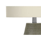 Monarch Specialties 24" H Contemporary Table Lamp - Grey Resin / Ivory / Cream Shade-Minor assembly is required with illustrated instructions included. made with durable materials and backed with 2-year limited warranty against manufacturer's defects for your satisfaction