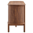 Modway Cadence 71" Curved TV Stand - Walnut-Leveling Non-Marking Feet