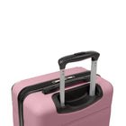 Bugatti Monaco 21.5" Hardside Carry-on Luggage - Vegan Leather Trim -  Pink-Double 360-degree spinner wheels for smooth
and quiet rolling (8 wheels)