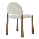 Modway - Hayley Tissu rembourré Fauteuil d’appoint de salle à manger - Crème en laiton-8