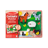 Melissa & Doug Farm Wooden Chunky Puzzle - 8 Pieces-Chunky wooden pieces are easy for little hands to grasp