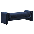 Modway Waverly Performance Velvet Bench - Midnight Blue-Unique Modern Bench