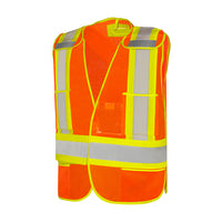 Wasip Universal Five Point Tearaway Mesh Traffic Vest with Five Pockets-Made with breathable HI-VIS Polyester mesh fabric