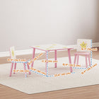 Qaba - Ensemble table et chaises 3 pièces pour enfants garçons et filles âgés de 3 à 8 ans - rose-Jolie couleur rose avec des décorations d’étoiles ludiques  

