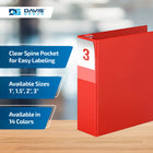 Davis Group Premium Economy Binder - D Ring - 3" - Red - 6 Pack-D Ring, Non-Locking