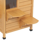 PawHut Outdoor Wooden 2-Storey Catio Cat House - Yellow-Raised floor to resist moisture 