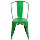 Flash Furniture – Chaise empilable en métal vieilli pour l’intérieur, vert (ET3534GN)-Chaise empilable de style bistro