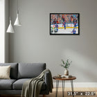 Edmonton Oilers Conference Final Celebration - Framed Canvas - 31" x 22"-Ready to hang - arrives fully assembled