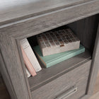 Sauder - La Collection Hayes Garden Bureau - Finition Ashen Oak-Système de gestion des cordons pour réduire l'encombrement des fils