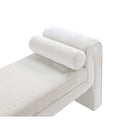 Manhattan Comfort - Banc moderne Concord 59" en tissu chenille - Ivoire-Comprend 2 coussins traversins