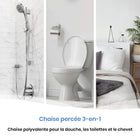 Journey - Chaise d’aisance 3-en-1 SoftSecure avec Microban-Le cadre robuste supporte jusqu’à 400 lb pour des transferts de salle de bain sûrs et stables