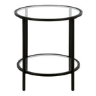 Hudson&Canal - Table d'appoint ron Sivil 50 cm de largeur avec étagère en verre - Bronze noirci-Le plateau de la table a une capacité de poids de 20 lb tandis que l'étagère inférieure peut supporter 10 lb