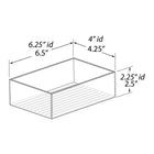 Azar Medium Stackable Plastic Storage Bin - 2.5" x 6.5" x 4.25" - Clear - 4 Pack-Versatile medium capacity