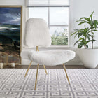 Modway - Ponder Fourrure en peau de mouton rembourrée Chaise longue - Blanc-Rembourrage en fourrure douce en peau de mouton