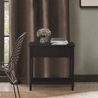 HOMCOM Flip Top End Table - dark coffee-The half tabletop can be opened in 180°, is more convenient than drawer 