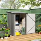 Outsunny 3' x 3' Lean-to Garden Storage Shed - Light Grey-Steel structure, resistant to rust  
