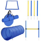 PawHut - Kit de démarrage d’agilité pour chien, ensemble d’entraînement et d’exercice extérieur pour animaux, tunnel, 4 piquets de slalom, saut en hauteur-Avec de longs piquets robustes pour fixer dans le sol 