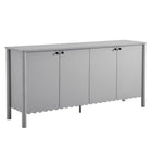 Modway Emmeline 66" 4-Door Scalloped Sideboard Cabinet - Light Grey-Versatile Storage Cabinet
