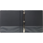 Staples Standard Binder with Label Holder and D-Rings - 1" - Black-Non-Stick, Archival safe material won't life ink or toner off printed pages