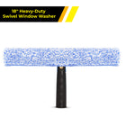Gritt Commercial 18" Heavy-Duty Swivel Window Washer-Handle swivels 180° to reach tight corners, edges and sills