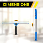 Gritt Commercial Window Washing Kit - 18" Swivel Window Squeegee - 20" Pole Handle - 2 Pack-Guarantees windows free of streaks
