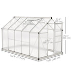 Outsunny Polycarbonate Greenhouse - 6' x 10' x 6.6' - Convenient single sliding door design for easy access
 