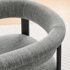 Modway Imogen Fabric Upholstered Barrel Dining Chairs - Heathered Weave Grey/Black - 2 Pack-Foam Padding on Seats and Backrest