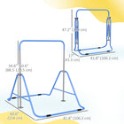 Qaba Kids Folding Expandable Horizontal Kip Gymnastics Bar - Blue-Foldable for easily carrying out of the way and storing in small places 