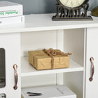 HOMCOM 39.4" L Kitchen Sideboard with 2 Drawers - White-Sturdy frame built of good-quality materials 