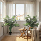 Outsunny 4' Artificial Tropical Palm Tree with Lifelike Leaves - Green - 2 Pack-Low maintenance required 