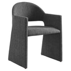 Modway Talia Upholstered Fabric Dining Armchair - Charcoal-Soft Slub Weave Fabric Upholstery