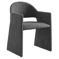 Modway Talia Upholstered Fabric Dining Armchair - Charcoal-Soft Slub Weave Fabric Upholstery