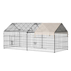 PawHut - Enclos extérieur en métal pour petits animaux, beige-Plusieurs points d'entrée offrent un accès pratique à l'intérieur 