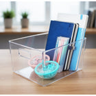 Azar Small Plastic Storage Bin with Handles - 5.12" x 7.75"x 6.25" - Clear - 4 Pack-6
