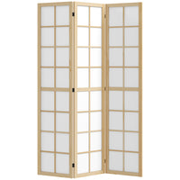 HOMCOM 3 Panel Freestanding Room Divider for Bedroom - Natural and White-Adds instant privacy in bedrooms, offices, or any room 
