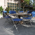 Flash Furniture - Chaise pliante de la série HERCULES en plastique bleu, de première qualité, avec une capacité de 650 lb-Embouts non marquantes