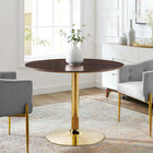 Modway Verne 40" Dining Table - Gold Cherry Walnut-MDF Tabletop