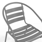 Flash Furniture Silver Metal Restaurant Stack Chair with Aluminum Slats-Silver Steel Frame Finish