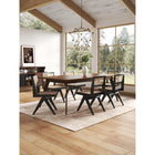Manhattan Comfort - Lot de 4 chaises de salle à manger Hamlet 44,8 cm style industriel chic - noir et cannage naturel-Canne naturelle fine fabriquée à partir de véritable rotin en bois