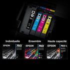 Epson - T702 Cartouche d'encre - Grande capacité - Jaune-Le système d’impression Epson est particulièrement conçu pour être utilisé avec les encres d’origine Epson. L’utilisation d’encres non authentiques peut entraîner des dommages qui ne sont pas couverts par la garantie limitée de l’imprimante