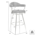 Armen Living - Justin Tabouret de Bar Pivotant de 66 cm de Hauteur de Comptoir en Similicuir Noir Vintage avec Pieds en Métal Noir-7