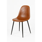 Nicer Interior Bonded Leather Metal Leg Side Chairs - Brown - Set of 4-Contoured shell for comfort and support