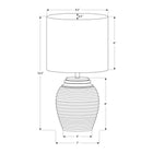 Monarch Specialties 17" H Table Lamp - Black Resin / Ivory / Cream Shade-Effortlessly illuminate your space with the convenient on/off turn knob switch that operates a 60W standard bulb (not included) for a highly efficient decorative lamp