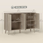 HOMCOM 47.2" L Sideboard Buffet Cabinet with Storage - Light Grey-Anti-tip kit ensures safety in daily use