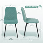 HOMCOM Dining Chairs with Metal Legs for Kitchen - Green - Set of 4-Protective foot pads prevent scratching on floors