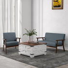 HOMCOM - Fauteuil moderne d’appoint avec assise rembourrée - pieds en bois pour chambre - gris foncé-Dimensions de l’assise : 22 po l x 18,9 po P x 16,1 po H (56 x 48 x 41 cm) 
