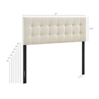 Modway Emily Fabric Upholstered Queen Size Headboard - Ecru-Button Tufting